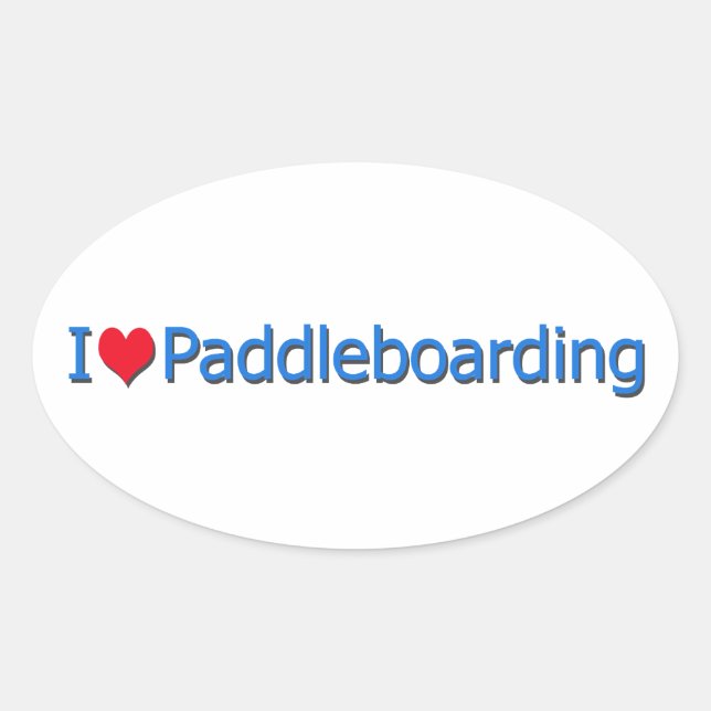 Logo "I Heart Paddleboarding" Ovaler Aufkleber (Vorderseite)