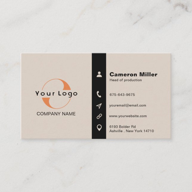 Logo & Icons Minimal Beruflich als Bu für Unterneh Visitenkarte (Vorderseite)