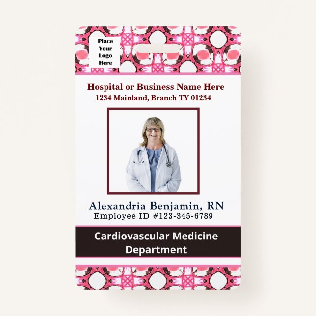 Logo-ID des Fotos Name Bar des Mitarbeiters Ausweis (Vorderseite)