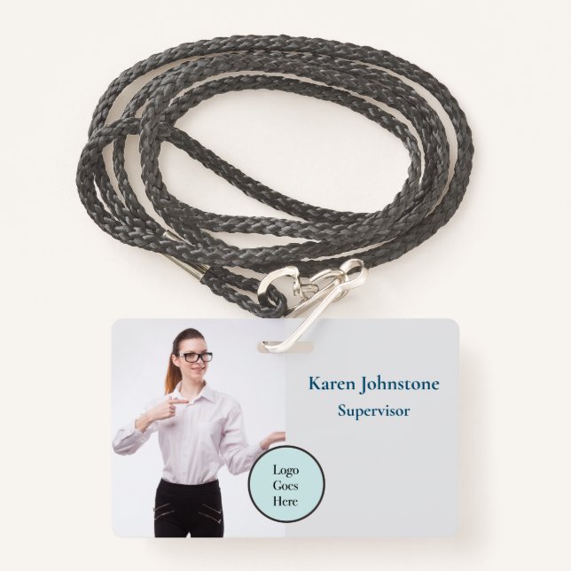 Logo-ID des Unternehmens für die Foto-Identifikati Ausweis (Vorderseite mit Schlüsselband)