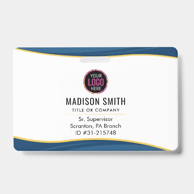 Logo-ID des Unternehmens Mitarbeiter Minimalistisc Ausweis (Vorderseite)