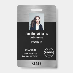Logo-ID für benutzerdefinierte Unternehmen Silver Ausweis