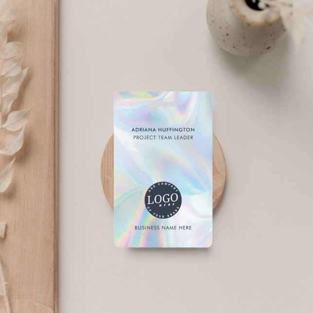 Logo-ID für Unternehmen Holografic Employee Ausweis (Business Logo Minimalist Holographic Employee ID Badge)