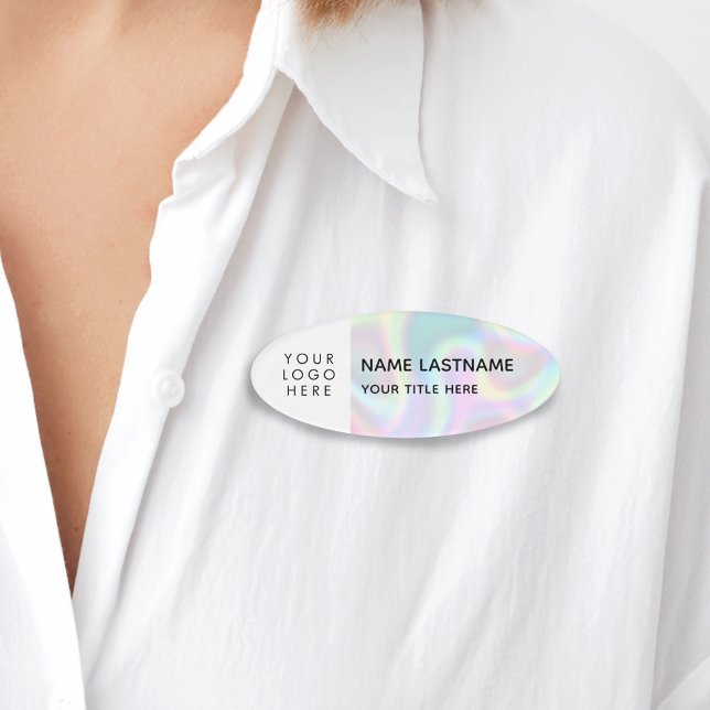 Logo-Imitate Holographic Simple Modern Magnet Tite Namenschild (Von Creator hochgeladen)