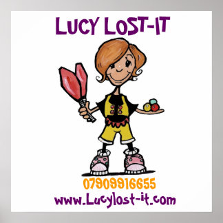 Logo in progress, LUCY LOST-IT, www.Lucylost-it.. Poster