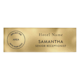 Logo Job Title Hotelpersonal Metallic Gold Namenschild