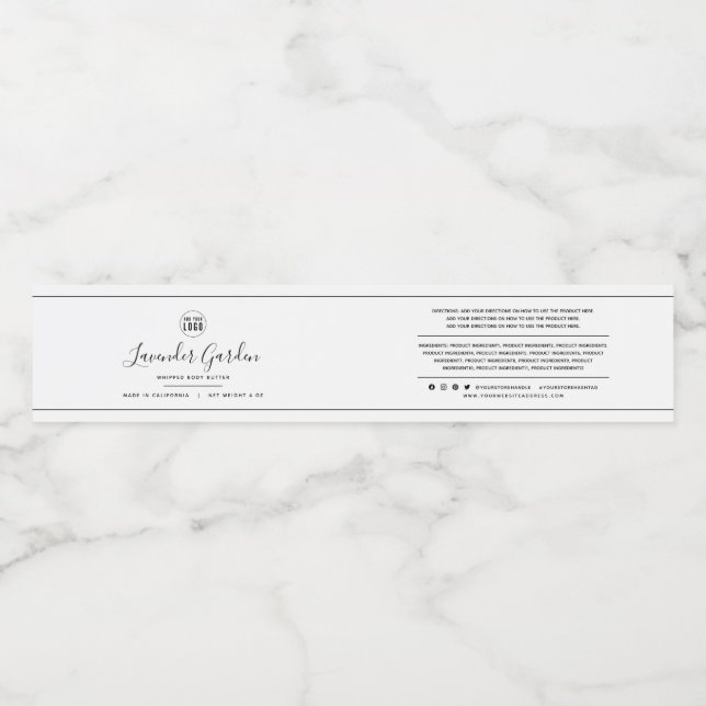 Logo-Kennzeichnung für die schwarze Grenze hinzufü Wasserflaschenetikett (Einzelnes Label)