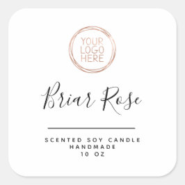 Logo-Kerze-Etikett hinzufügen Quadratischer Aufkleber