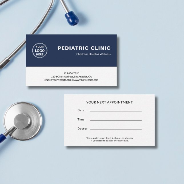 Logo Kinderarztpraxis Terminkarte (Pediatrician Pediatric Clinic Logo Appointment Card)