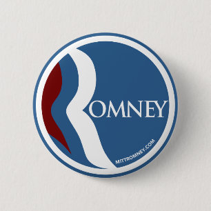 Logo-Kreis Mitt Romneys "R" (blau) Button