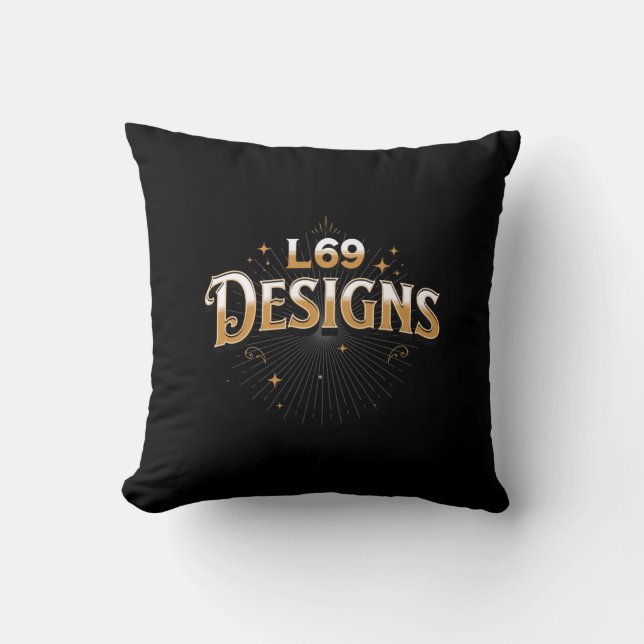Logo "L69 DESIGNS" Kissen (Vorderseite)