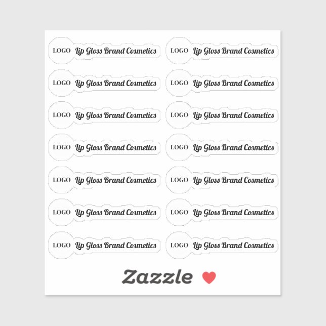 Logo-Label für Lippenglanz entfernen Aufkleber (Blatt)