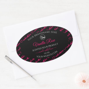 Logo-Labels für Cloud-Produkte in Schwarz und Rosa Ovaler Aufkleber