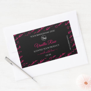 Logo-Labels für Cloud-Produkte in Schwarz und Rosa Rechteckiger Aufkleber