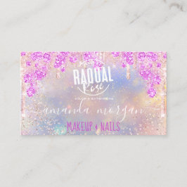 Logo Lash Hair Makeup Nails Pink Holograph Visitenkarte