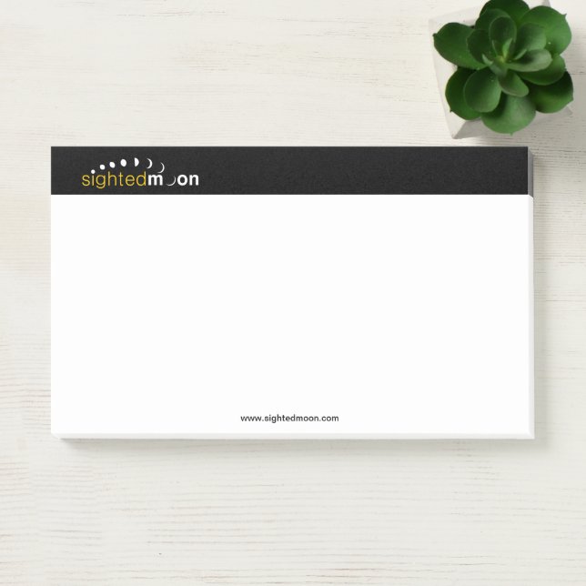 Logo "Leichter Mond" 10X6 Post-it Klebezettel (Büro)