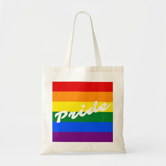 Logo-LGBT-6-Streifen-Rainbow-Gay Pride-Markierung Tragetasche (Vorne)