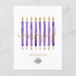 Logo Lila Candles Business Happy Birthday hinzufüg Feiertagspostkarte