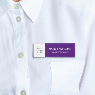 Logo Lila Minimalistisch Simple Modern Magnet Tite Namenschild