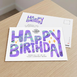 Logo Lila Spaß Buntstift Handgeschriebene Sterne G Postkarte