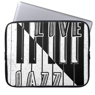 Logo "Live Jazz Calligraphy Illusion" mit Laptopschutzhülle