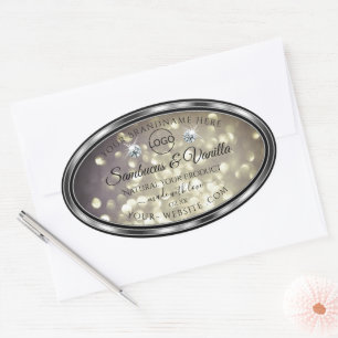 Logo-Logo für Sparkle Platinum Glitzer Product Lab Ovaler Aufkleber