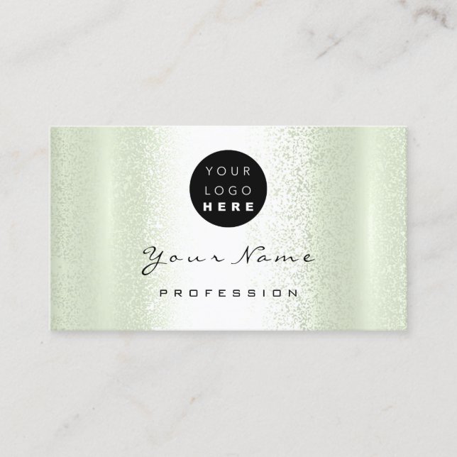 Logo-Makeup Artist Hair Nails Beruflich grün Visitenkarte (Vorderseite)