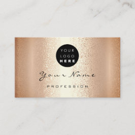 Logo Makeup Artist Hair Nails Coral Rose Gold VIP Visitenkarte