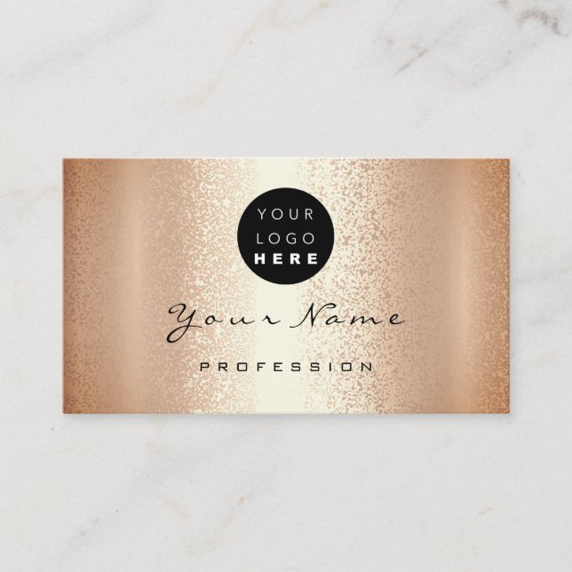 Logo Makeup Artist Hair Nails Coral Rose Gold VIP Visitenkarte (Vorderseite)