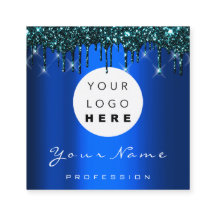 Logo Makeup Boutique Glitzer Blau Tropfen Aquamari