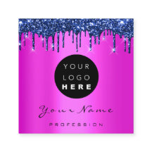 Logo Makeup Boutique Glitzer Blau Tropfen Rosa