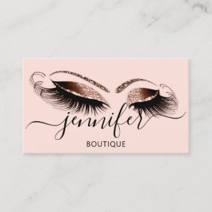 Logo Makeup Boutique Lash Studio Brow Rose Glitzer Visitenkarte