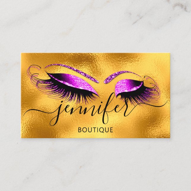 Logo-Makeup-Boutique Lash Studio Gold Brows Pink Visitenkarte (Vorderseite)