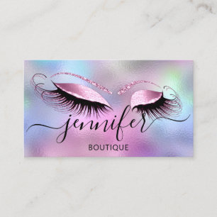 Logo-Makeup-Boutique Lash Studio Rosa-Holograph Visitenkarte
