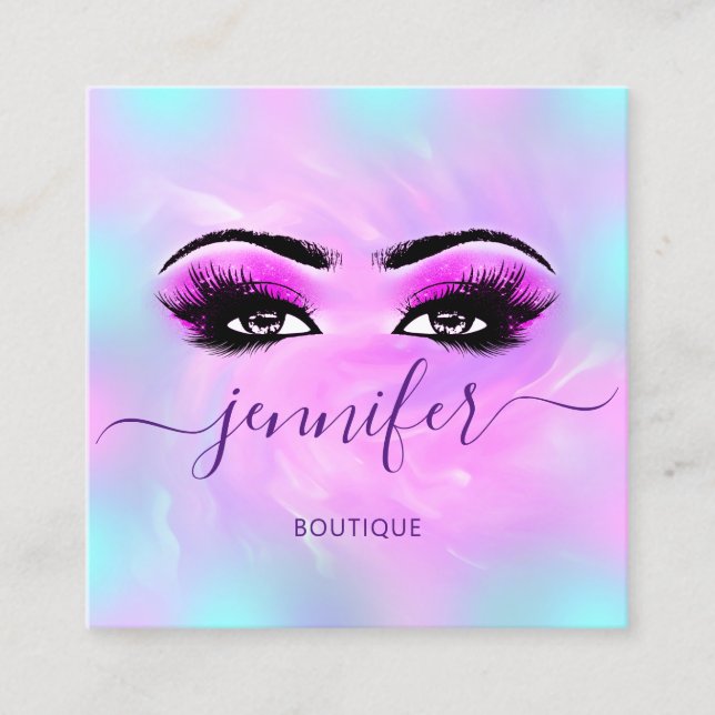 Logo-Makeup-Boutique Lashes Quadratische Visitenkarte