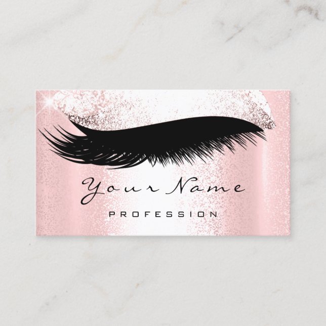 Logo-Makeup-Künstler Beruflich Lux Pink Lashes Visitenkarte (Vorderseite)