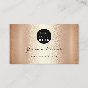 Logo Makeup Künstler Haar Nails Coral Rose Gold V Visitenkarte