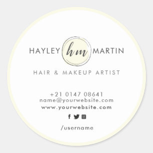 Logo-Makeup Künstler Schönheitssalon Elegant Runder Aufkleber