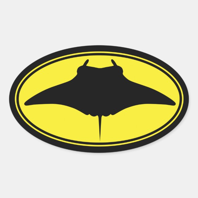 Logo Manta Ray Ovaler Aufkleber (Vorderseite)