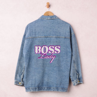 Logo-Marke "Boss Lady White and Pink" Jeansjacke