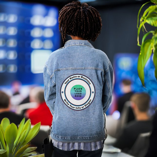 Logo-Marketing für Unternehmen Jeansjacke (Business Company Logo Marketing Brand Custom Denim Jacket great to wear at the convention. )