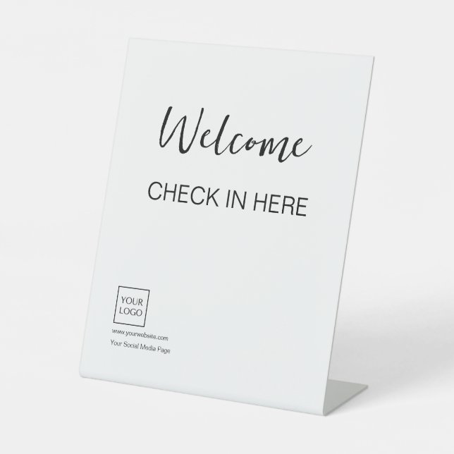 Logo Minimal Business Welcome Sign Sockelschild (Vorderseite)