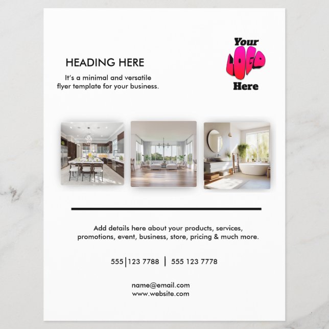 Logo Minimal Photo Business Marketing Flyer (Vorne)