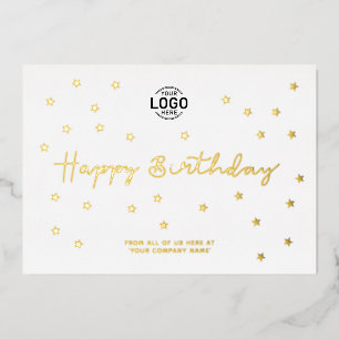Logo Minimalist Gold Sterne Geschäft Geburtstag hi Folieneinladung