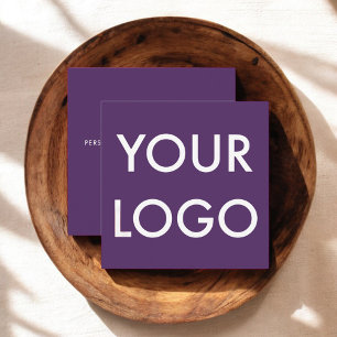 Logo Minimalistisch Modernes Lila Quadratische Visitenkarte