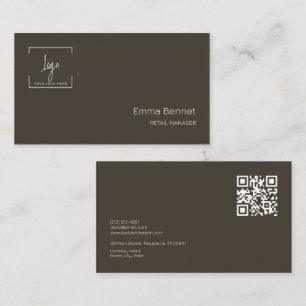 Logo Minimalistisch Name Unternehmen Details Qr-Co Visitenkarte