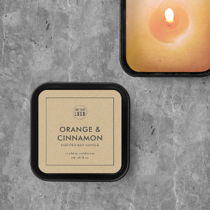 Logo-Minimalistische Kraft-Produktetikette hinzufü Quadratischer Aufkleber