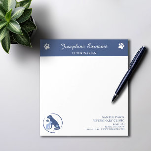 Logo mit Blauem Hund und Katze und individuellem T Notizblock
