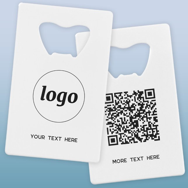 Logo mit QR-Code Geldbeutel Flaschenöffner (Logo QR code custom text business promotional credit card style bottle opener)