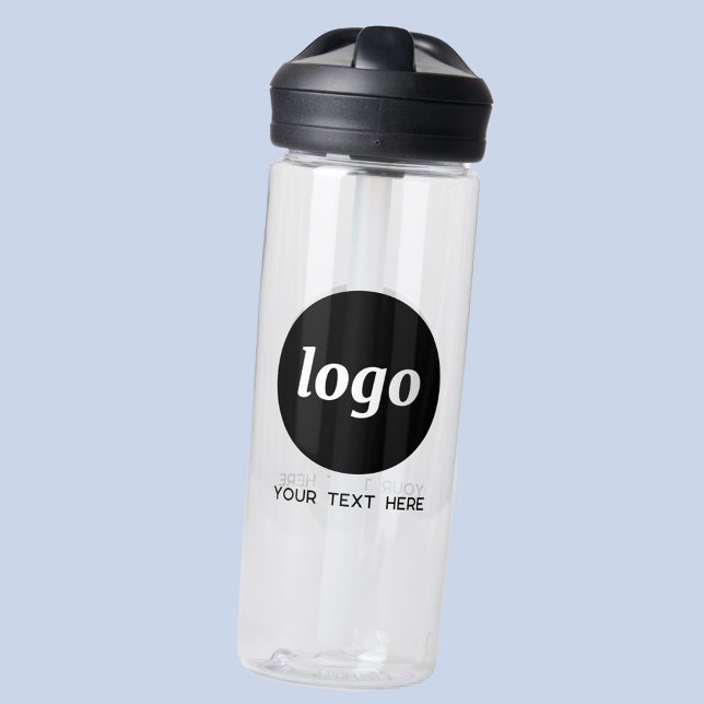 Logo mit Text-Branding-Werbung Trinkflasche (Simple logo with custom text promotional business branding water bottle)